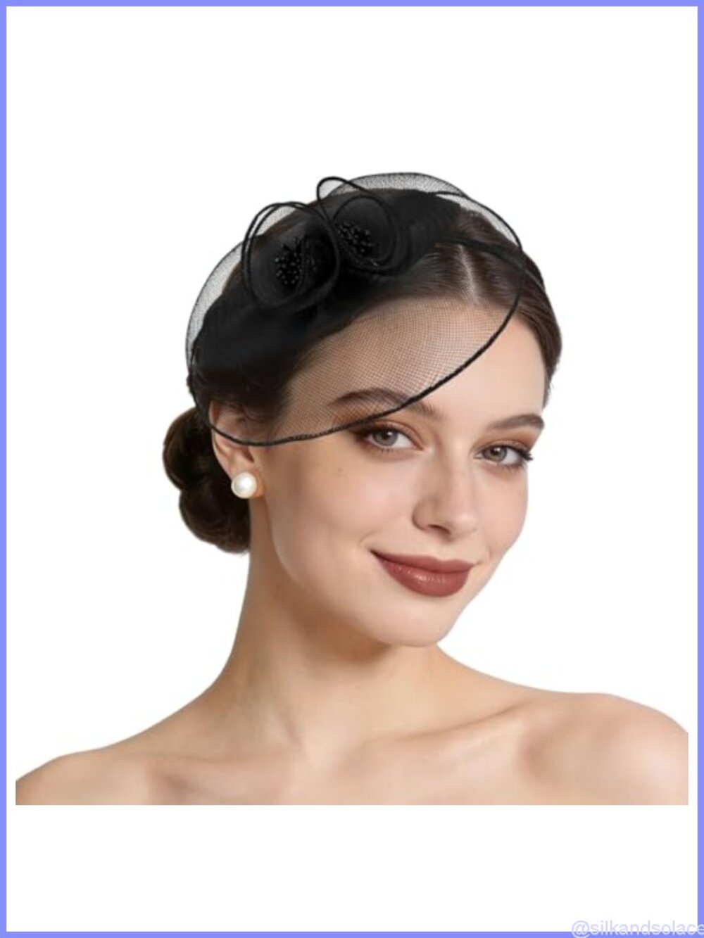 Women's Black Fascinator Hat Mesh Felt Tea Party Derby Headband Hair Clip